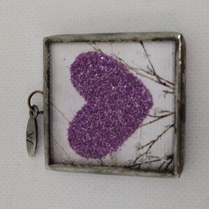 Jewel Kade Amour Purple Heart‎ Pewter Pendant Charm